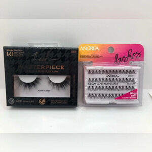 Kiss Lash Couture Masterpiece Lashes and Andrew Mega Flare Individual Lashes Set